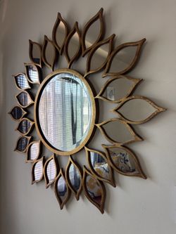 Metal Sunflower Mirror