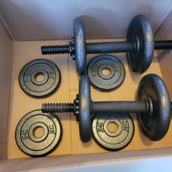 40 Lb. Adjustable Cast Iron Dumbbell Set