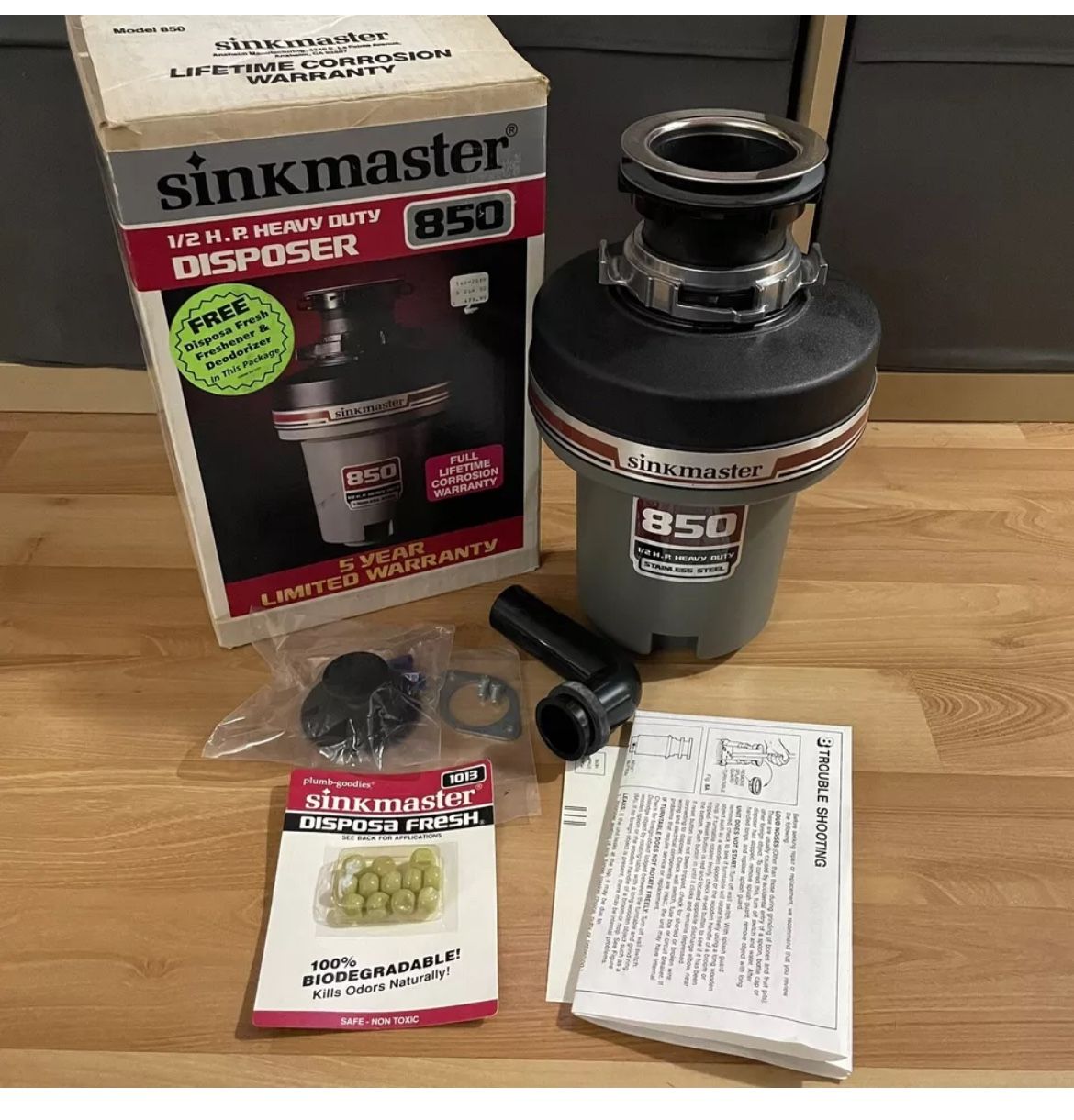 SinkMaster Model 850 1/2 Horsepower High Speed Disposer Stainless Steel