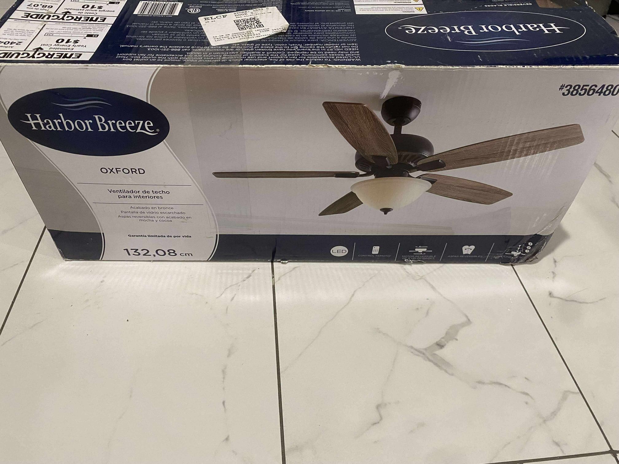 Harbor Breeze 52 Inch Oxford Ceiling Fan Brown Oak