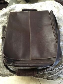 Leather Messenger-style Laptop Bag