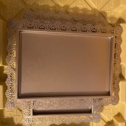 2 Gold Rectangular Treat Trays