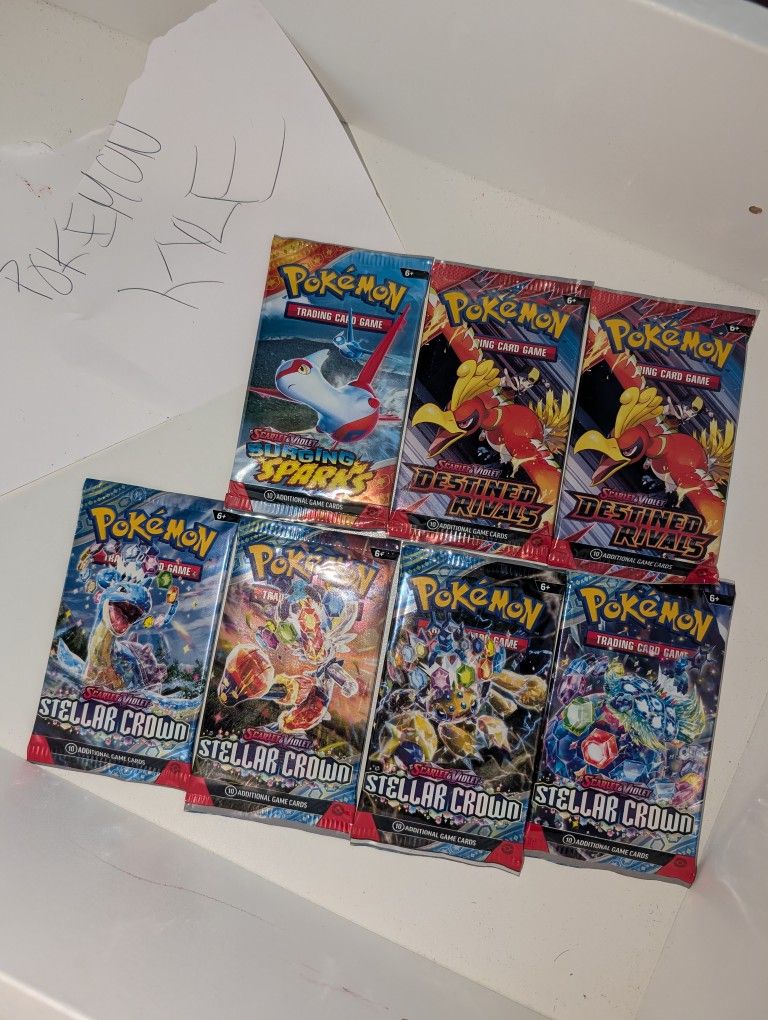 🔥 Pokémon TCG – Sealed Booster Packs (7 Total) 🔥