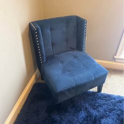 Velvet Blue Accent Chair