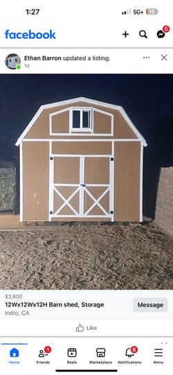 12Wx12Wx12H Barn shed, Storage