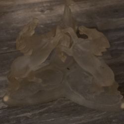 Three Raring Up Horses Frosted Glass