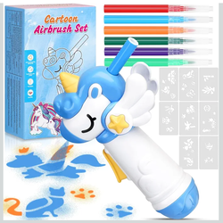 Unicorn Toys Air Brush Marker Sprayer Set, Art Supplies Kit, Art and Crafts for Kids Ages 8-12, 4 5 6 7 8 9 10 11 12 Year Old Girl Birthday Gifts, Inc