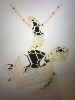 Yellow gold plated sterling silver leg-up turtle pendant chain included