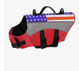 Star flag dog life jacket