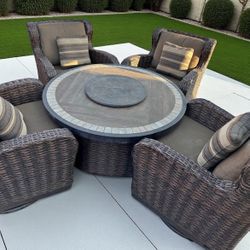 Outdoor Fire pit With 4 Chairs Outdoor Furniture Set 