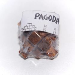 Worlds Smallest Wood Interlocking Pagoda Puzzle Brain Teaser Keychain Game Rare