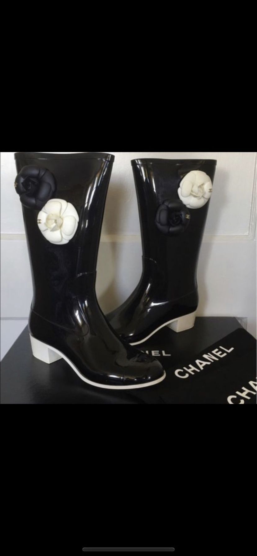 Chanel rain boots- AUTHENTIC