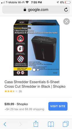 Shredder Essentials 6 sheet Cross Shredder