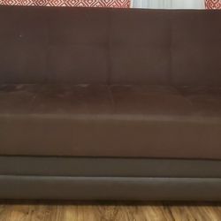 2 Brown Sofa Bed Couch with storage space