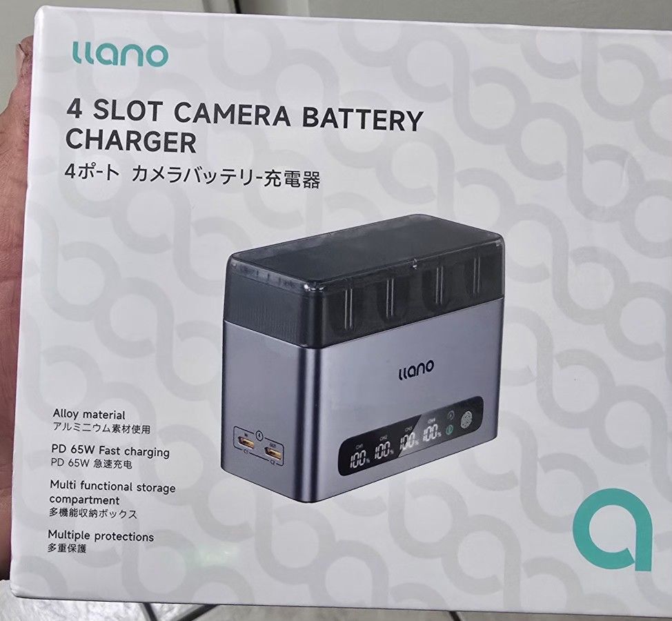 llano Battery Charger for Sony A7III, A7IV, A6700, FX3, FX30, A9, A7C, A7CII, A7RV, A7RIII, A6600, ZV-E1, ZV-E10II, A1, FX2, USB-C, LED Camera Batteri