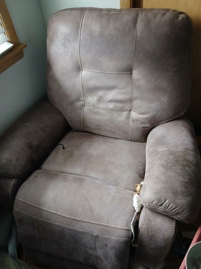 Brown Recliner With Power Capacity