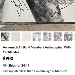 Aerosmith band members signed in person In Tour Bus 