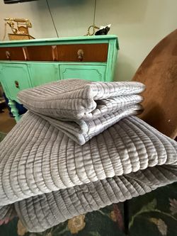 Threshold Ruched Queen Velvet Quilt and pillow shams
