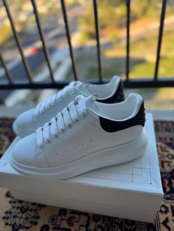 Alexander McQueen Oversized Sneakers White Black Glitter