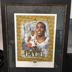 Chris Paul Autographed Framed Picture Wake Forest 2005