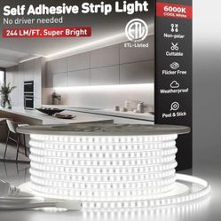 131 ft Shine Decor LED Strip Light Super Bright 32000LM, Plug&Play 120V Driverless Easy Wiring, Flicker Free Weatherproof for Outdoor Indoor, Min. 3.9