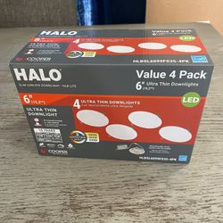 HALO HLBSL6 6 in. Adjustable CCT Canless IC Rated Dimmable Indoor Integrated LED Recessed Light Kit (4-Pack)