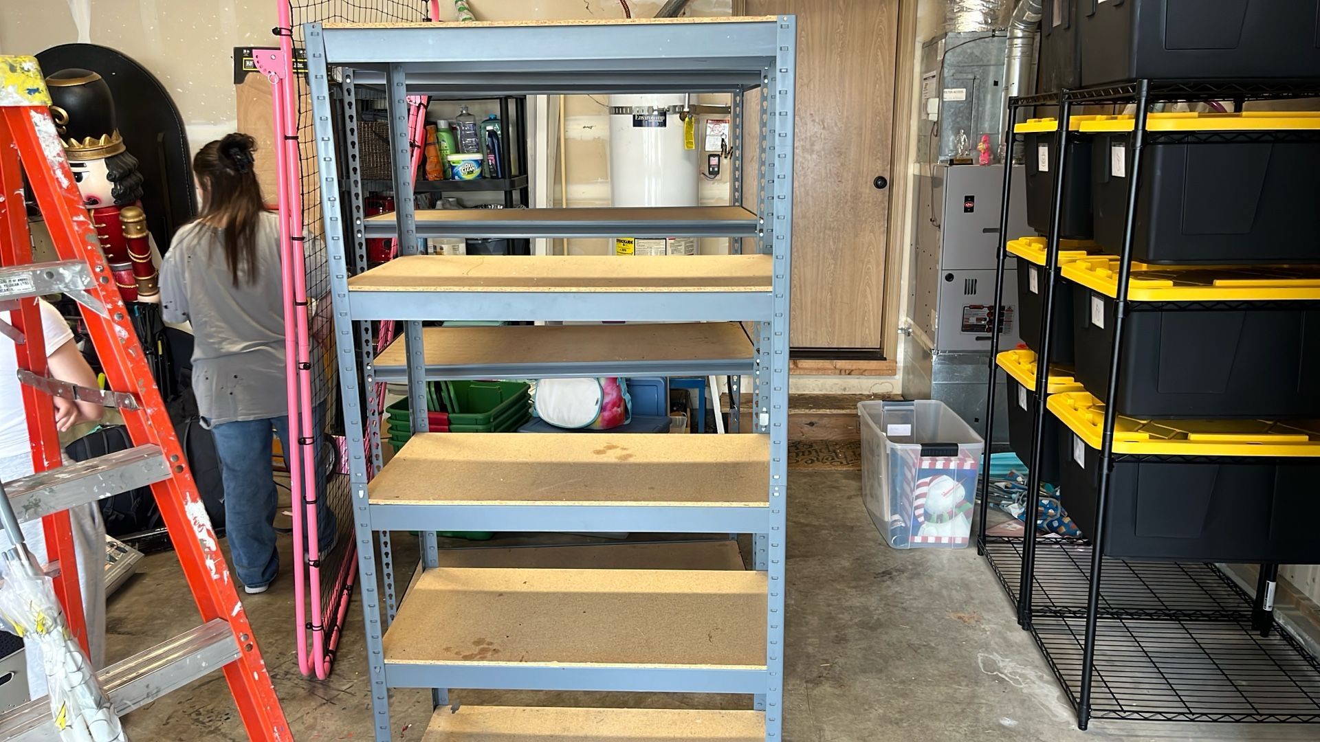 2 Garage Shelves! Plus Crates