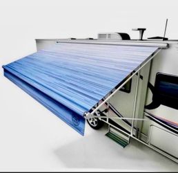 Heavy-Duty RV Awning Fabric Replacement 10ft - RV Canopy Replacement, 19.5oz Heat-Sealed Vinyl, UV- Resistant, Sunproof, NEW • Reg. List Price $114.99