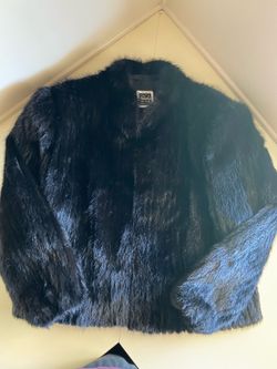 Saga Genuine Mink Black Jacket  XL