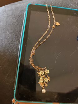 Gold-Tone Floral Pendant Necklace