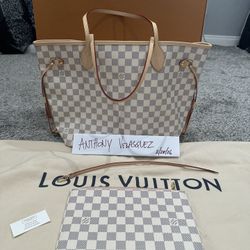 Louis Vuitton Neverfull MM Damier Azur Rose Ballerine