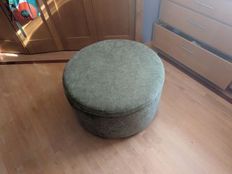 Round Upholstered Storage Ottoman