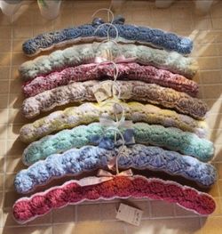 Crochet Covered Clothes Hangers Set of 8