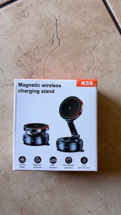 NEW K5S 15W Magnetic Wireless Charging Car Mount Stand - Aluminum
