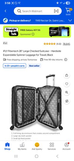 I fly 28" large checked suitcase hard side expandable spinner luggage for travel
