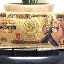 24k Gold Foil Plated Gohan DBZ Banknote