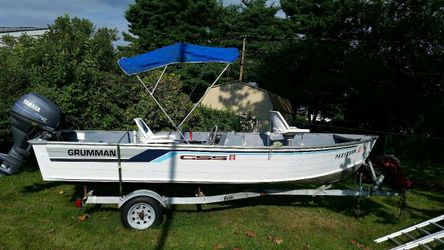 Grumman 16' Aluminum fishing Boat 25hp 4 stroke for Sale in Levittown, PA -  OfferUp