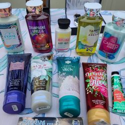 Assorted Bath And Body Works Lotions And Shower Gels