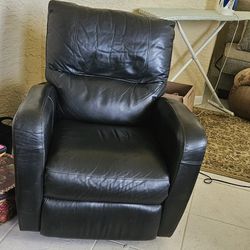 2 Real Leather Recliner Chairs - $175 for Both