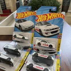 2024 Hot Wheels ‘90 Acura NSX WHITE 175/250 // 2024 Hot Wheels THE '90s 10/10 '98 Subaru Impreza 22B-STi Version 244/250