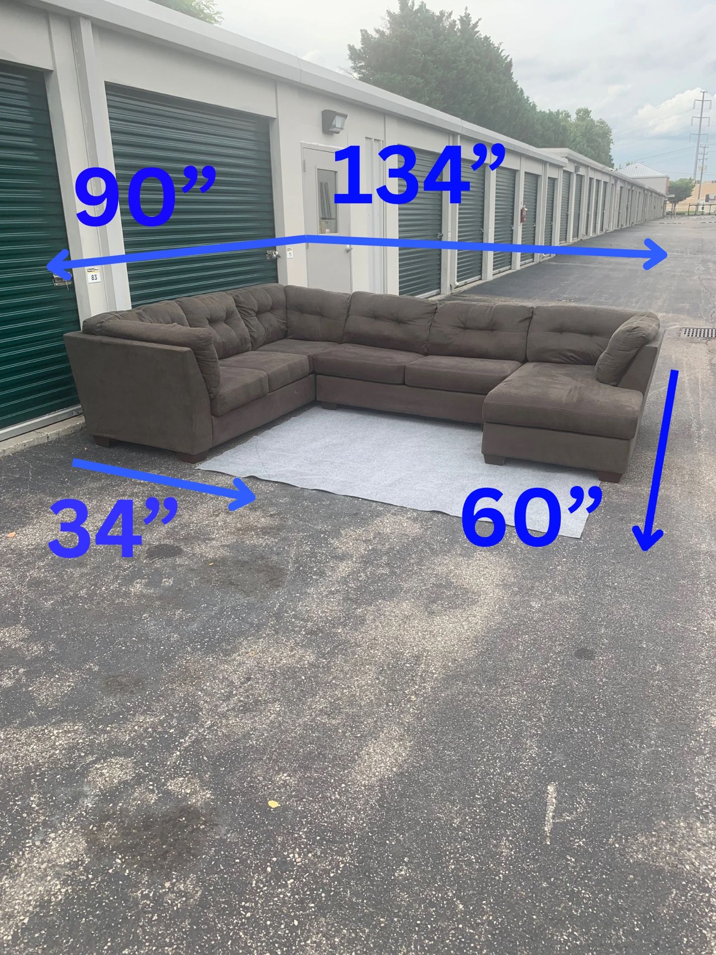 Large grey sectional local delivery