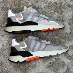 Adidas Nite jogger Grey 2 Solar Orange Men’s 9.5