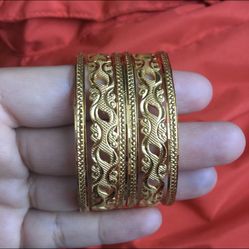22k Gold Plated Indian Bollywood Pakistani Bangles Bracelet Set Women’s Jewelry Size 2-4 2-6 2-8 Available 