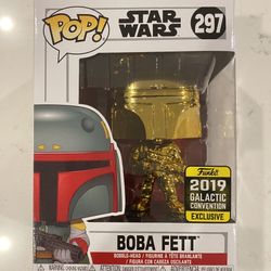 Funko Pop! Star Wars Boba Fett #297 Gold Chrome 2019 Galactic Convention Exclusive