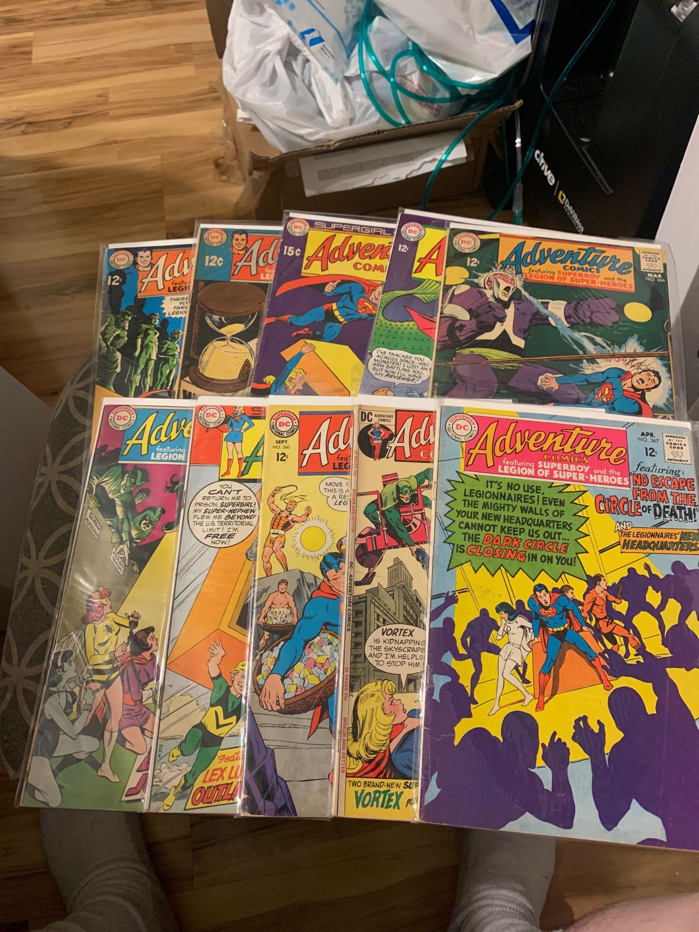DC comic book lot of 10 vintage Superman in Adventure comics