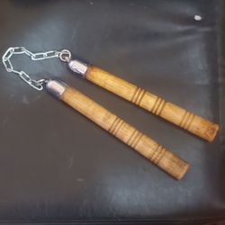 Wooden Nunchucks with Metal Chain