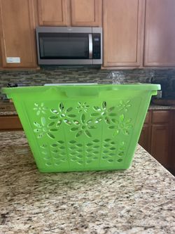 Retro Laundry Basket Lime Green 70’s