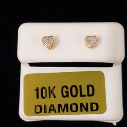 10kt Gold Diamond Studs 