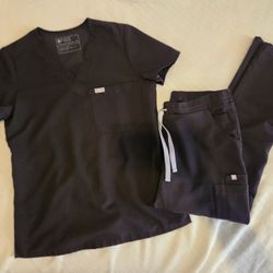 Figs Scrub Set Black XS Petite