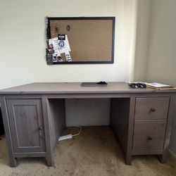 Like new HEMNES desk in gray.  